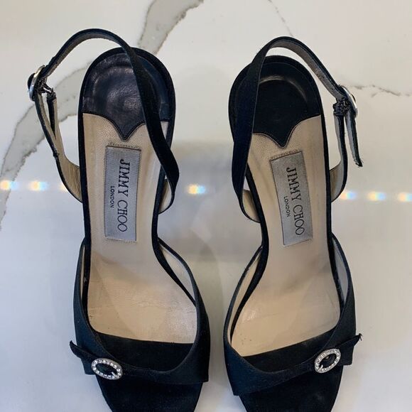 Jimmy Choo Black Slingback heels sz 37 - Picture 5 of 15